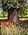 Oak Tree, an earlier thread painting by Mitra McQuilton