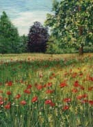 Summer Meadow, an earlier thread painting by Mitra McQuilton