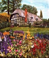 Cottage Garden, an earlier thread painting by Mitra McQuilton