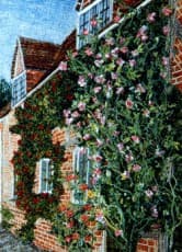 Cottage Roses, an earlier thread painting by Mitra McQuilton