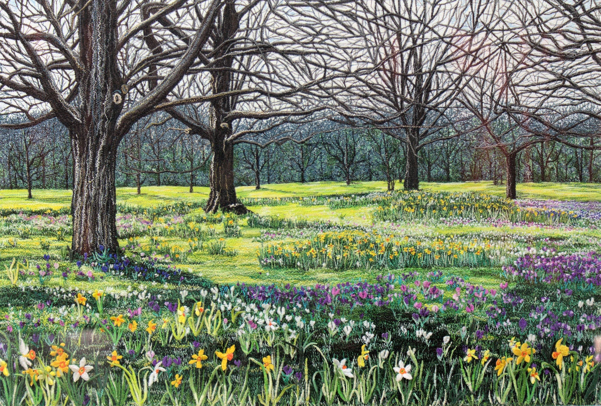 Spring, an earlier thread painting by Mitra McQuilton