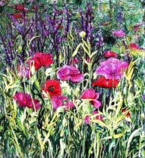 Wild Flowers, an earlier thread painting by Mitra McQuilton