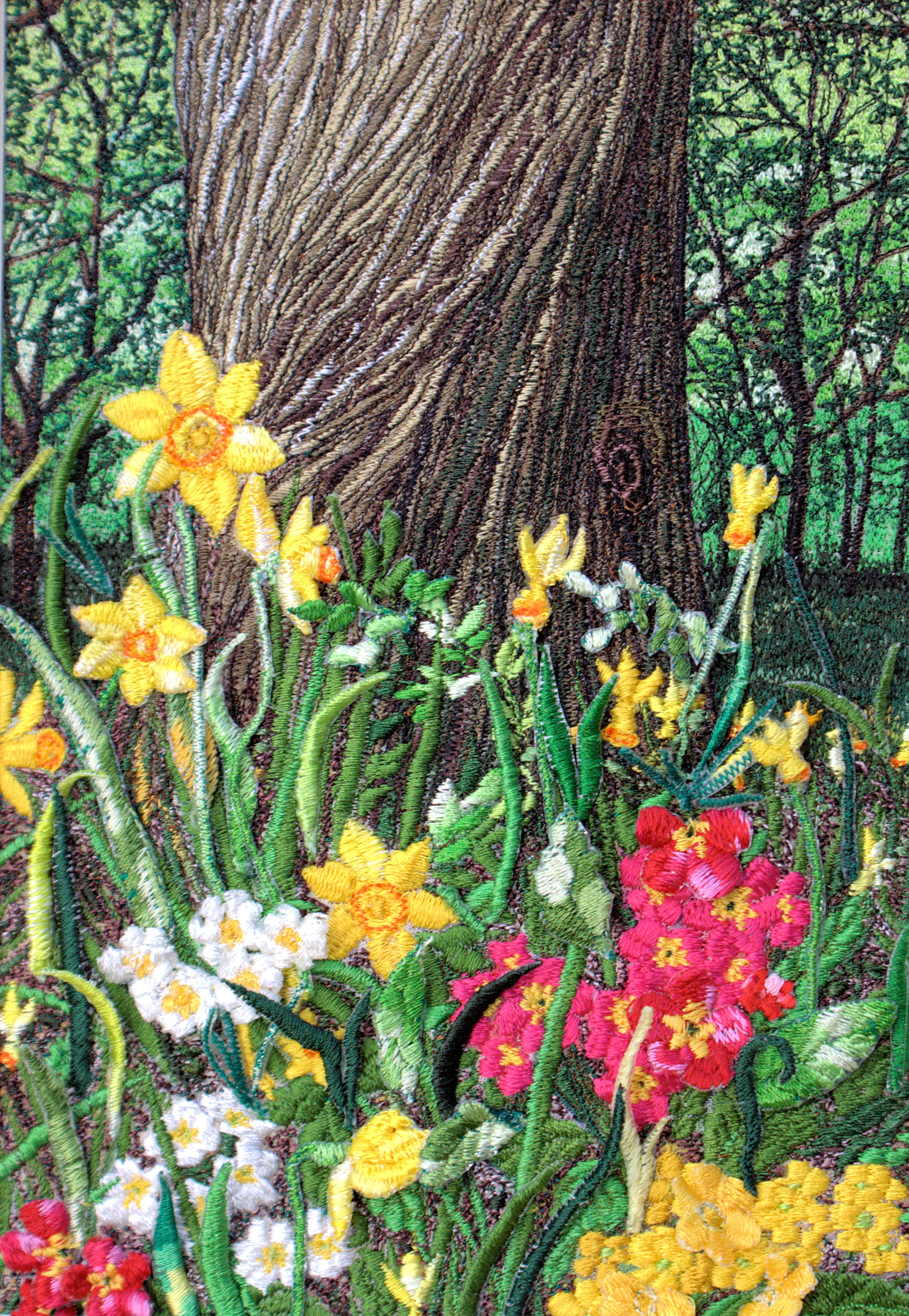 Tree Garden, an earlier thread painting by Mitra McQuilton
