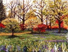 Spring Trees, an earlier thread painting by Mitra McQuilton