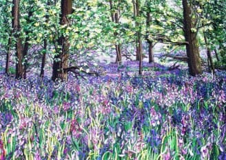 Bluebell Trail, an earlier thread painting by Mitra McQuilton