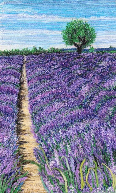 Lavender Field, an earlier thread painting by Mitra McQuilton