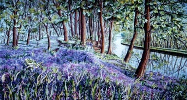 Canal Walkway, an earlier thread painting by Mitra McQuilton