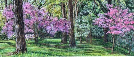 Japanese Cherry, an earlier thread painting by Mitra McQuilton