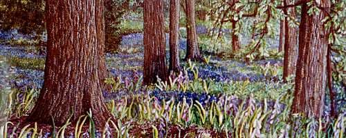 The Woods, an earlier thread painting by Mitra McQuilton
