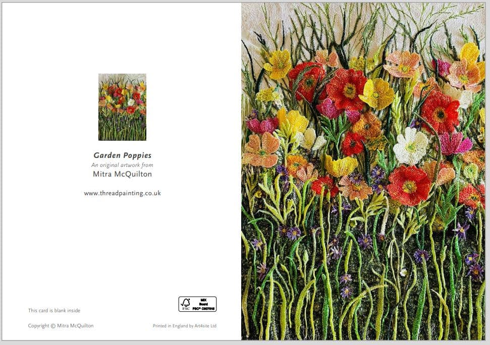 An example of how the rectangular greetings card is printed