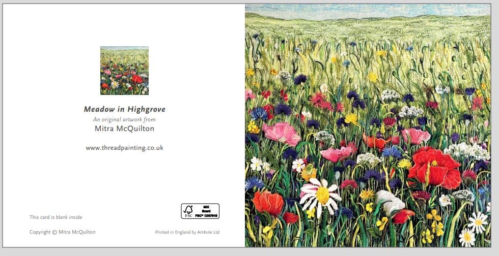 An example of how the square greetings card is printed