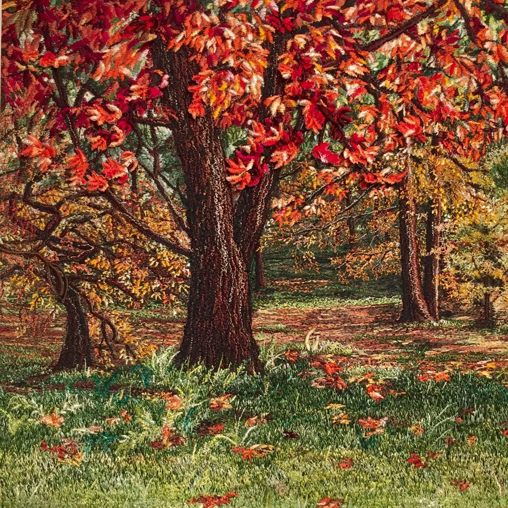 Autumn Leaves, a square greetings card