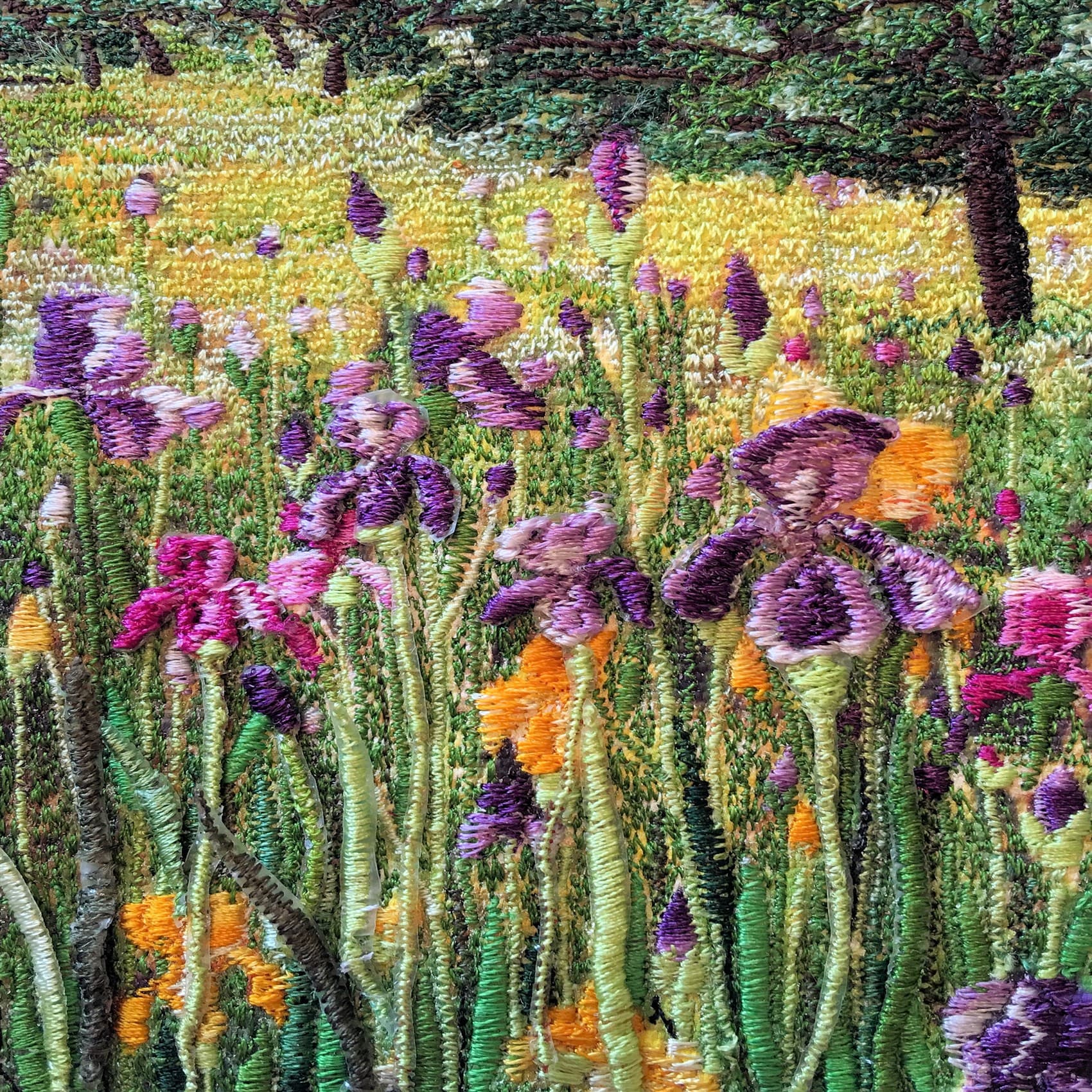 Iris Garden, a square greetings card