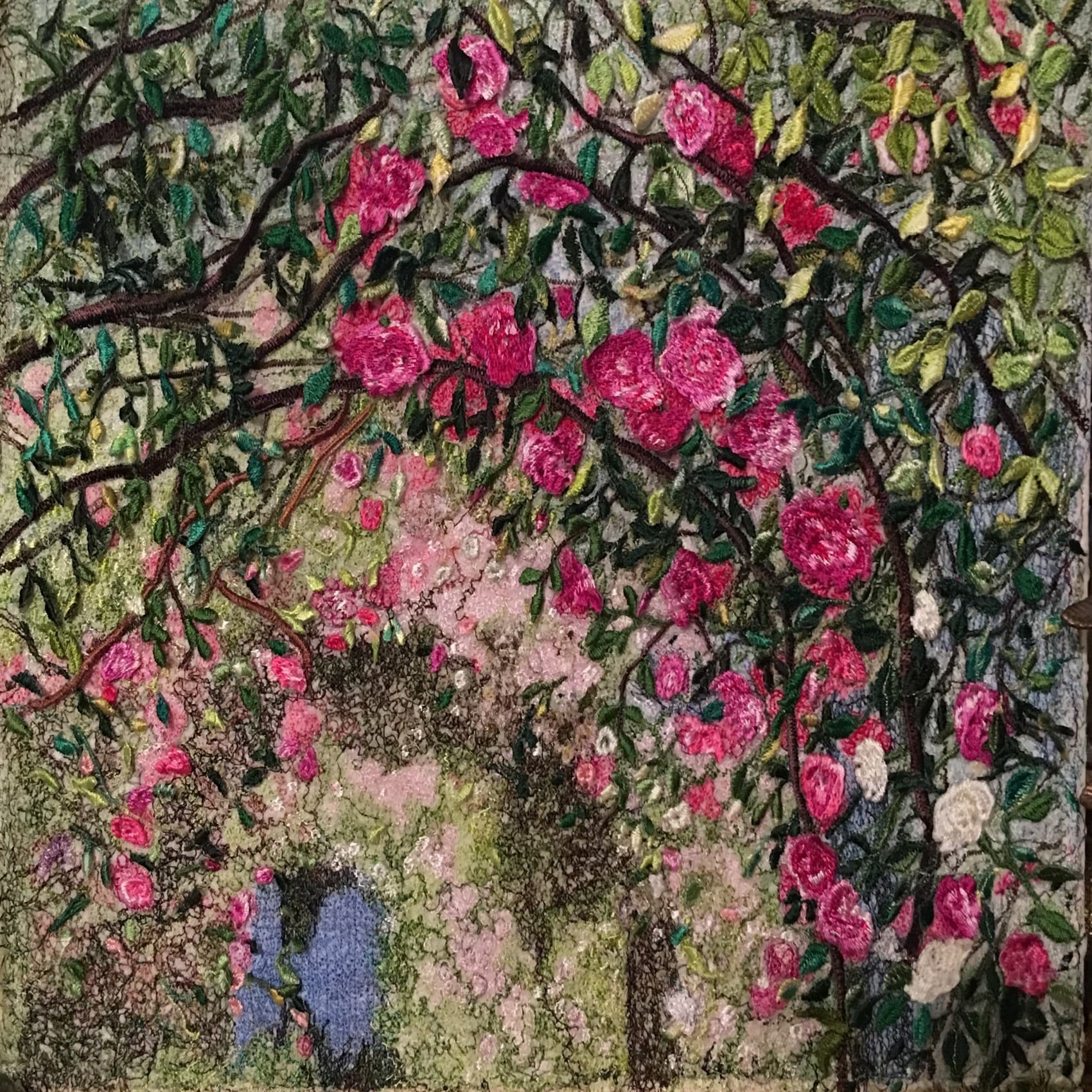 Rose Garden in Tetbury, a square greetings card