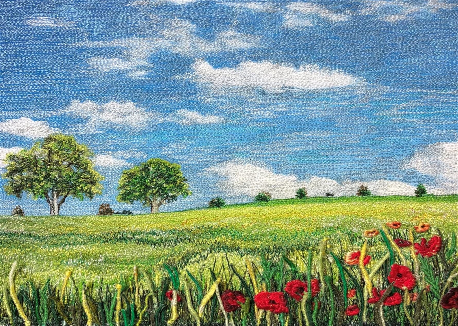 Meadow Poppies, a rectangular greetings card
