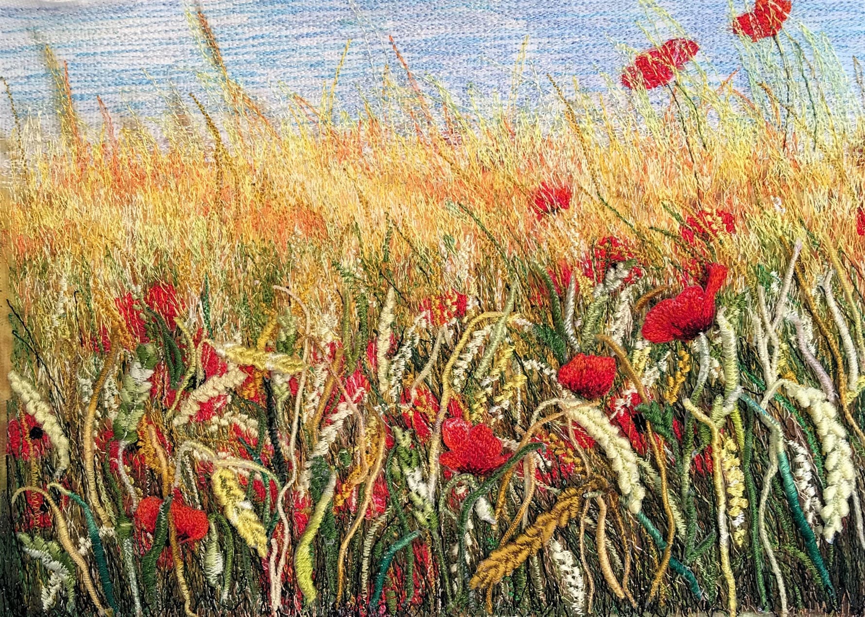 Among the Corn, a rectangular greetings card