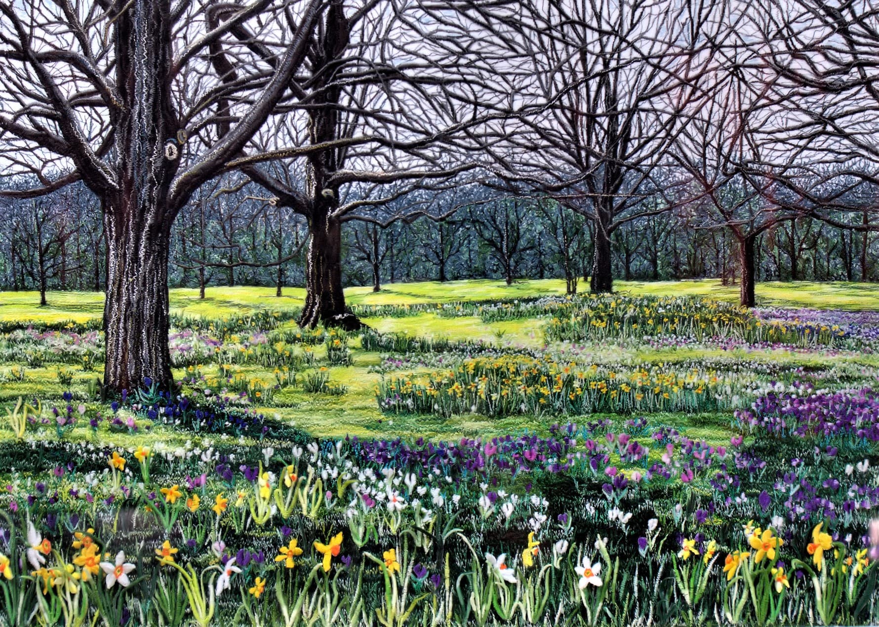 Spring, a rectangular greetings card