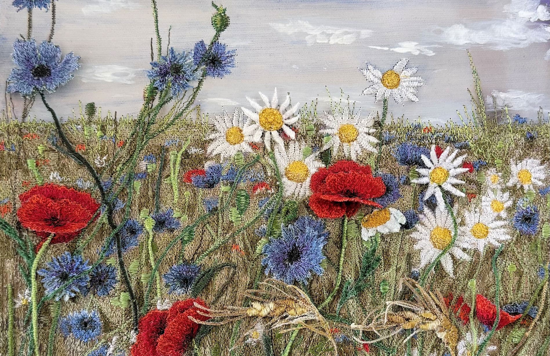 Garden Glory, a thread painting by Mitra McQuilton